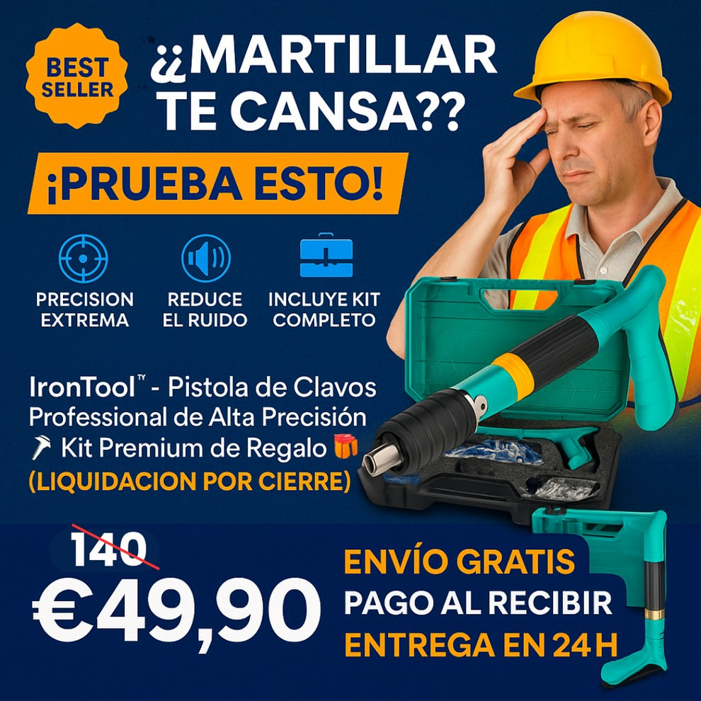Pistola de Clavos Profesional de Alta Precisión | Kit Premium de Regalo