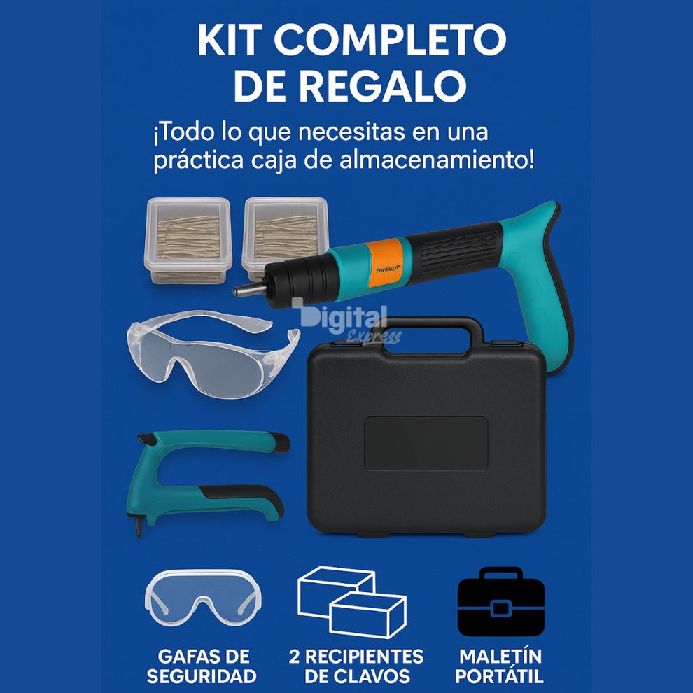 Pistola de Clavos Profesional de Alta Precisión | Kit Premium de Regalo